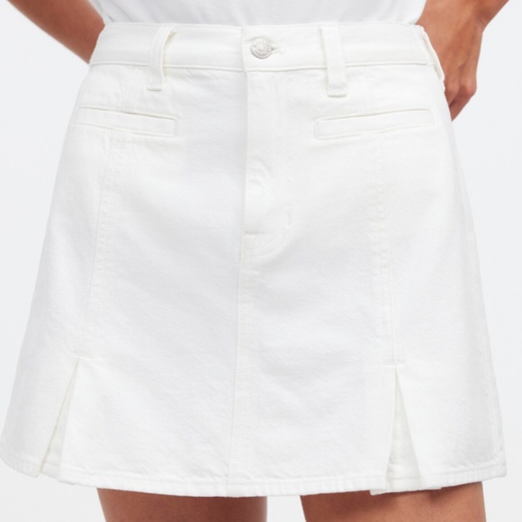 Madewell Denim Pleated Mini Skirt in Tile White • size 28 • NWT • NQ808 • white - Picture 5 of 13